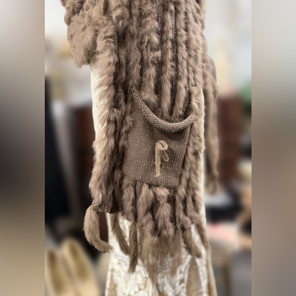 Genuine Fur Wrap Stole Shrug Vest w/ Pockets by Mischa Barton